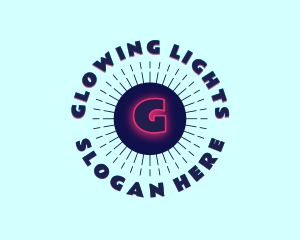 Circle Glow Sun Rays logo design