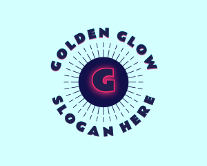 Circle Glow Sun Rays logo design