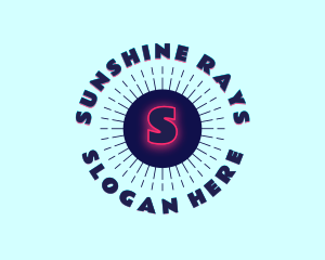 Circle Glow Sun Rays logo design