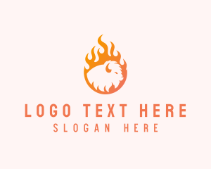 Flaming - Fire Bison Barbecue logo design