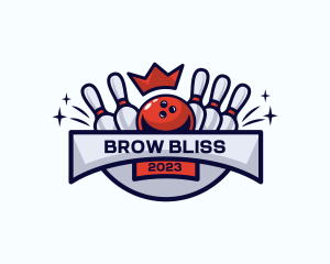 Crown Sports Bowling Tournament logo design