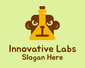 Lab Flask Monkey logo design