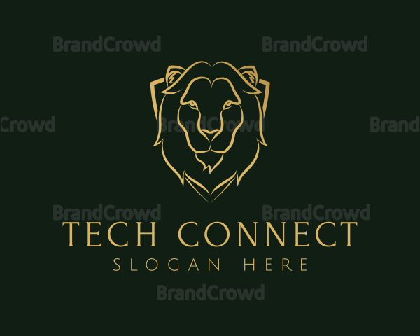 Gold Lion Shield Logo