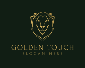 Gold Lion Shield logo design