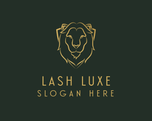 Gold Lion Shield logo design