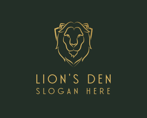 Gold Lion Shield logo design