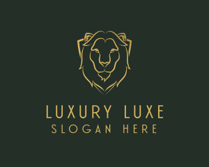 Gold Lion Shield logo design