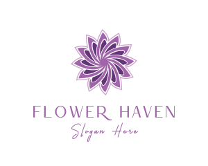 Wellness Purple Flower logo design