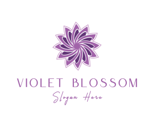 Wellness Purple Flower logo design