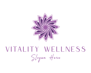 Wellness Purple Flower logo design