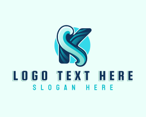 Surf - Wave Water Letter K logo design