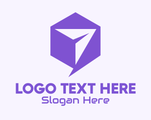 Offshore - Violet Paper Airplane Hexagon logo design