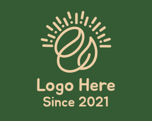 Hot Coffee - Coffee Bean Leaf logo design