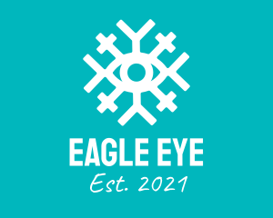 Simple Snowflake Eye logo design