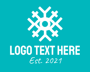Holiday - Simple Snowflake Eye logo design