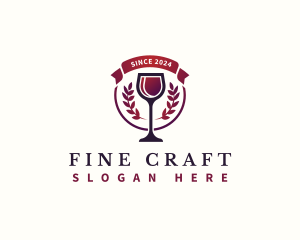 Elegant Wine Glass logo design