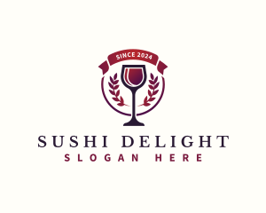 Elegant Wine Glass logo design