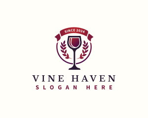 Elegant Wine Glass logo design