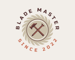 Saw Blade Carpentry Tools logo design