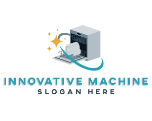Machine - Dishwasher Machine Appliance logo design