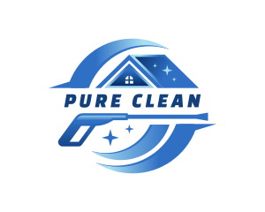 Clean Pressure Washing House  logo design