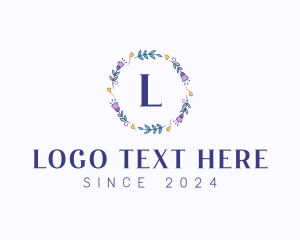 Wreath - Garden Flower Garland logo design