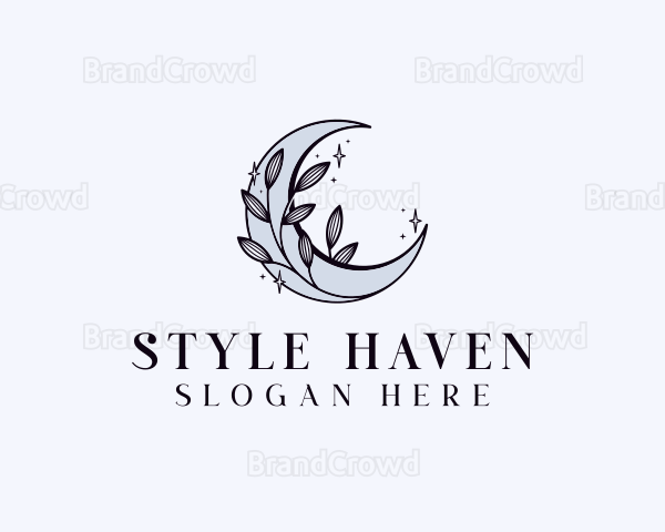 Moon Floral Crescent Logo