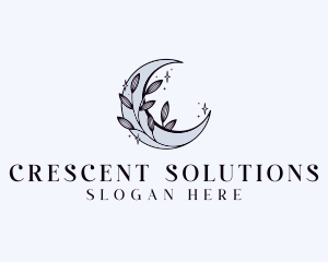 Moon Floral Crescent logo design