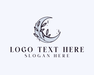 Moon Floral Crescent Logo