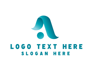 Ribbon - Simple Ribbon Letter A logo design