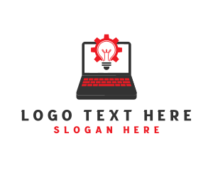 Lightbulb Computer Laptop logo design