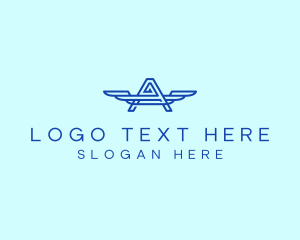 Vehicle - Blue Wing Letter A logo design