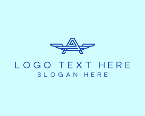 Car Rental - Blue Wing Letter A logo design