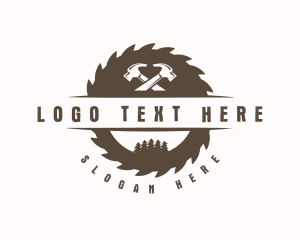 Log - Carpentry Hammer Tools logo design