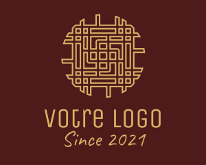 Outline - Gold Woven Ornament logo design