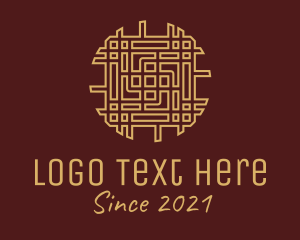 Woven - Gold Woven Ornament logo design