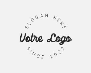 Cursive Round Badge Logo