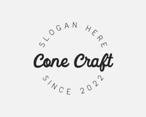 Cursive Round Badge logo design