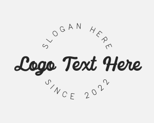 Cursive Round Badge Logo