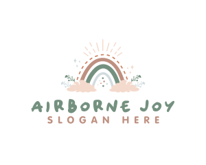 Boho Rainbow Cloud logo design