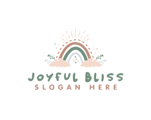 Boho Rainbow Cloud logo design