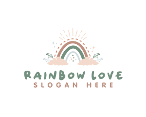 Boho Rainbow Cloud logo design