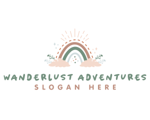 Kindergarden - Boho Rainbow Cloud logo design