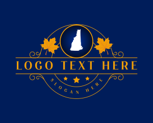 Leaf - New Hampshire State Map logo design