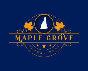 Maple - New Hampshire State Map logo design