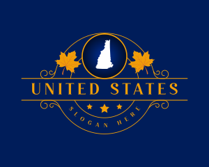New Hampshire State Map logo design