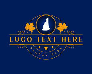 Maple - New Hampshire State Map logo design