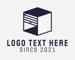 Locker - Blue Cube Storage logo design