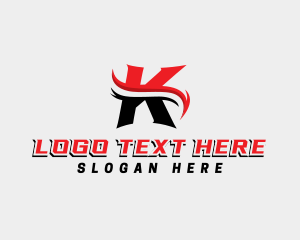 Esports - Generic Swoosh Wave Letter K logo design