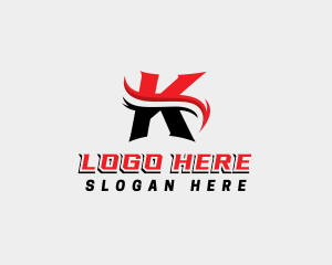 Swoosh - Generic Swoosh Wave Letter K logo design